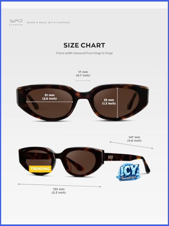 Cat-Eye Sunglasses with Acetate Frame, Anti-Reflective Lenses